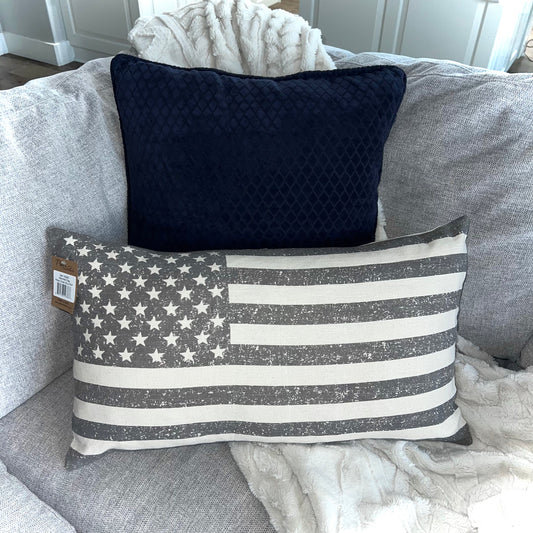 throw pillow cover :: stenciled flag