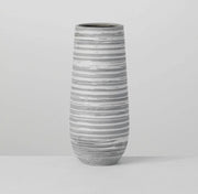 vase :: striped white & gray