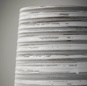vase :: striped white & gray