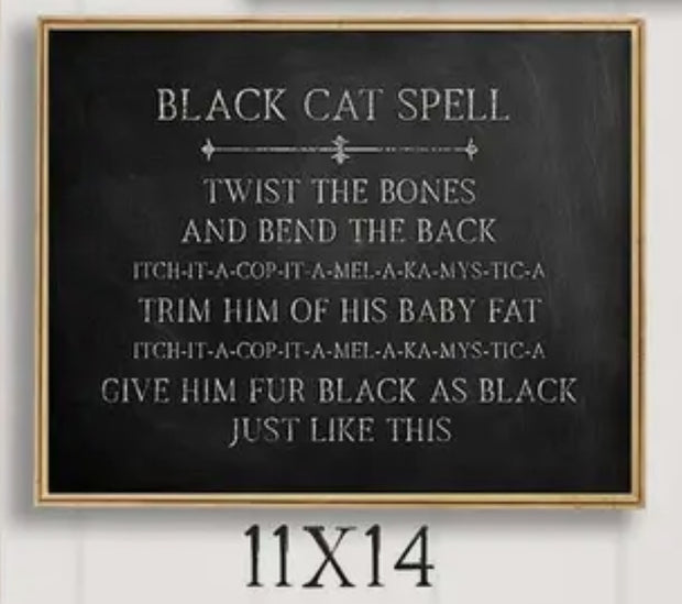 decor print :: black cat spell