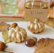 pumpkin table decor with place cards