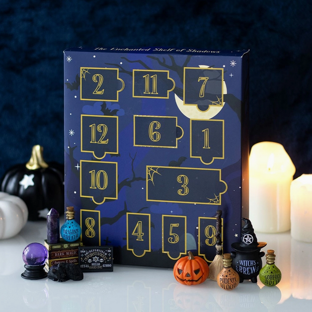 12-day Halloween countdown calendar with spooky designs