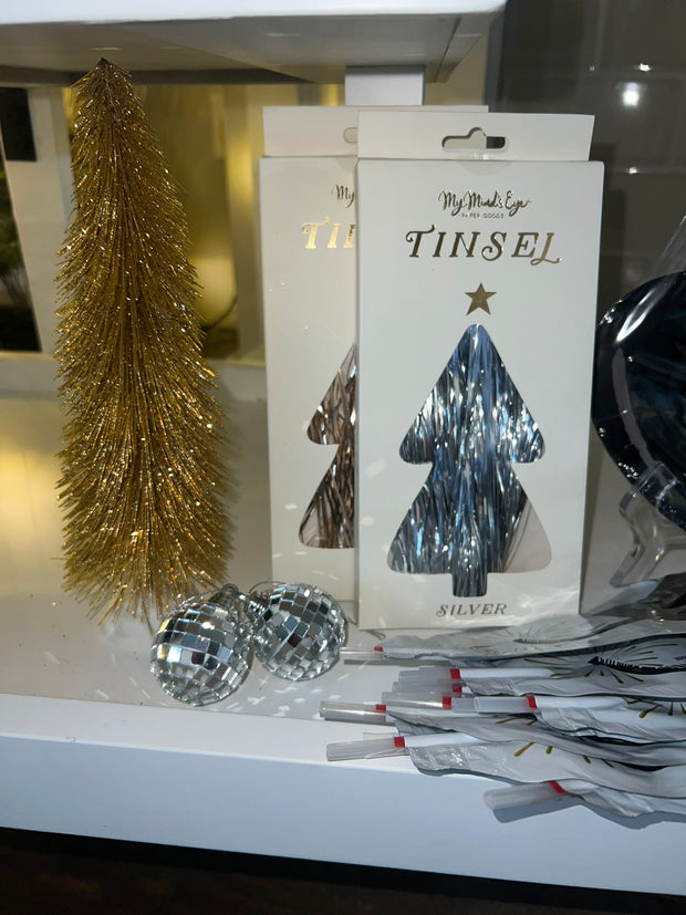 tree tinsel :: silver