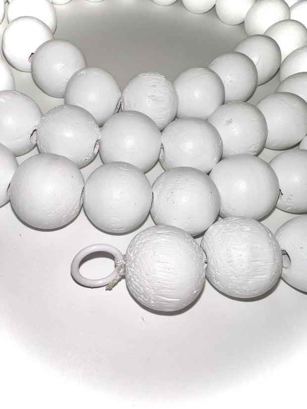 garland :: white wood beads