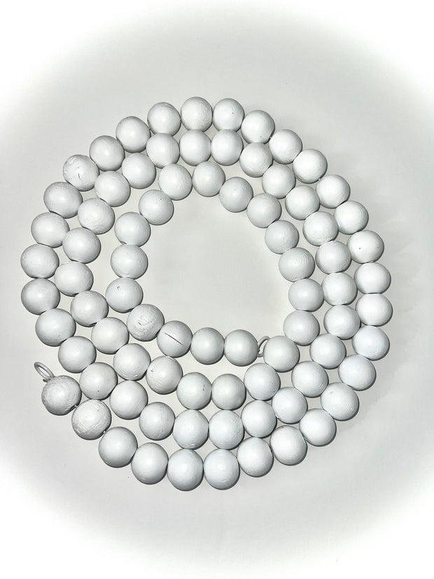 garland :: white wood beads