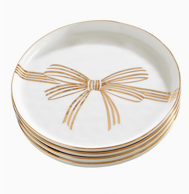 appetizer plates :: gold bow {set of 4}