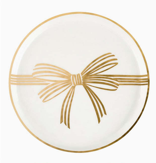 appetizer plates :: gold bow {set of 4}