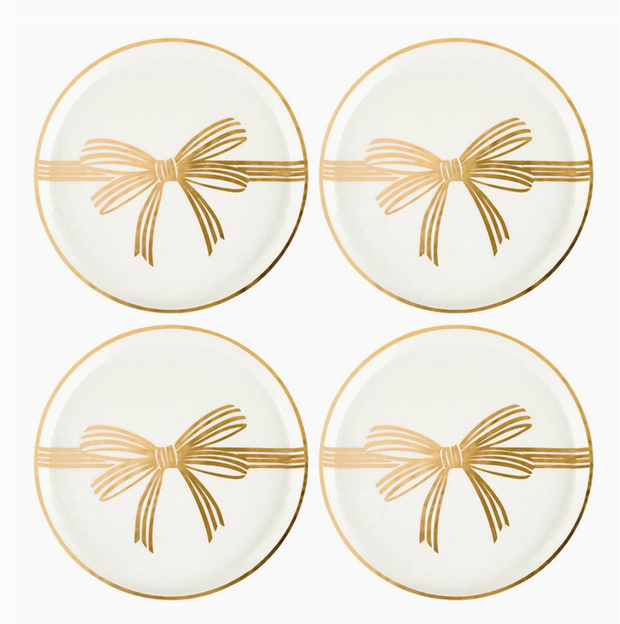 appetizer plates :: gold bow {set of 4}