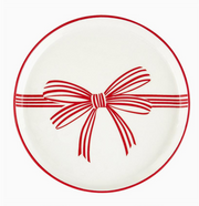 appetizer plates :: red bow {set of 4}