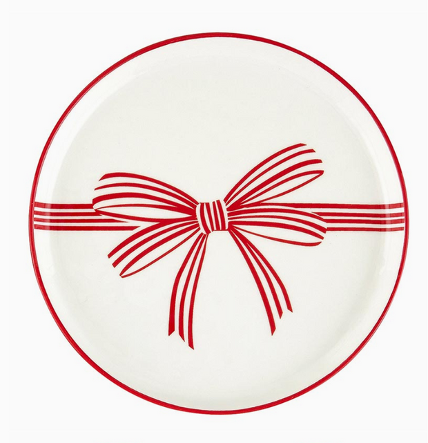 appetizer plates :: red bow {set of 4}
