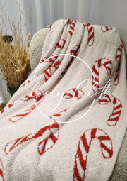 throw blanket :: candy canes