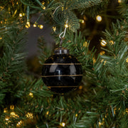 ornament :: kugel black with gold stripe 2.5"
