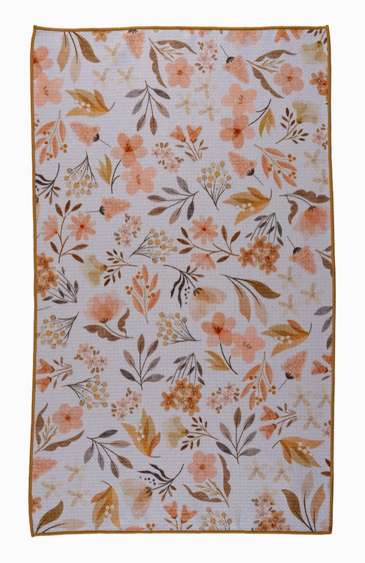 Fall-themed botanical tea towel