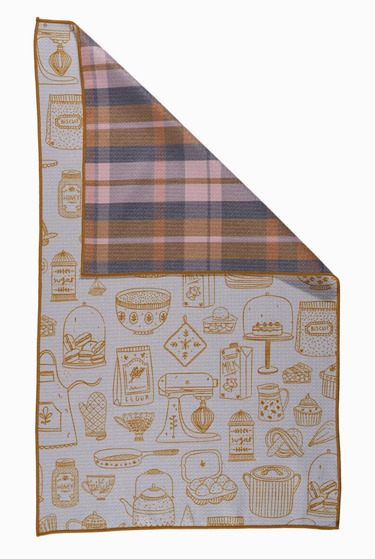 sugar and spice kitchen towel hanging