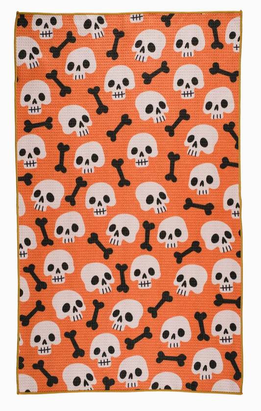 skeleton design dish towel for Halloween