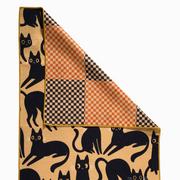 Nine Lives kitchen towel with cat skeleton design