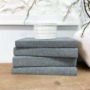 Elegant linen hardcover detail