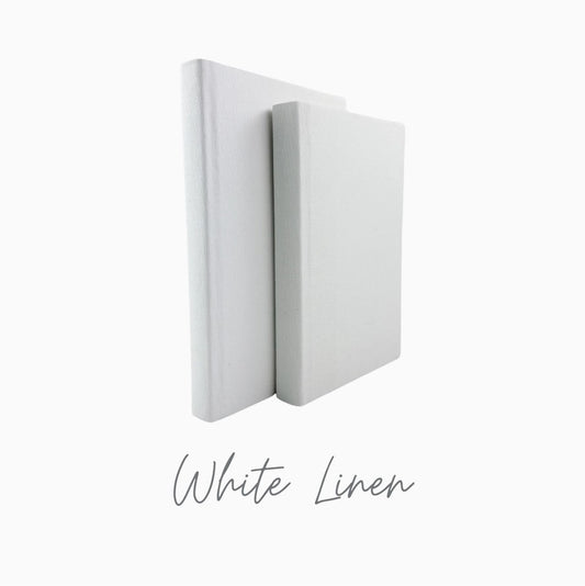 book :: white linen smooth spine