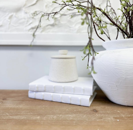 book :: white linen bump spine