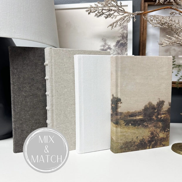 book :: white linen smooth spine