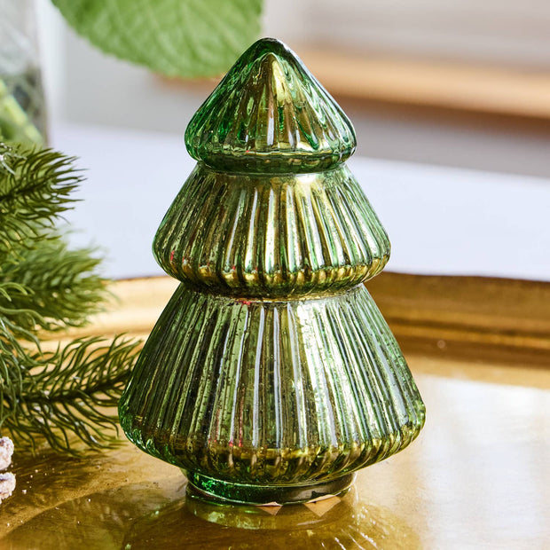 candle :: mercury glass :: tree green