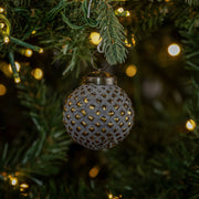 ornament :: kugel gold & grey 2"