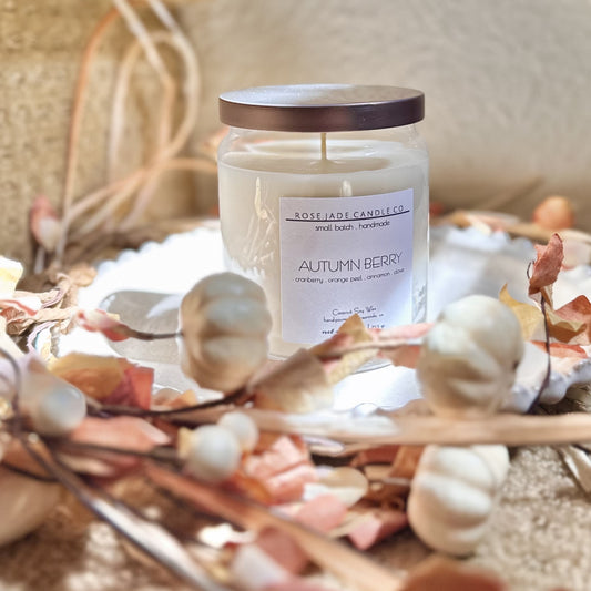 Fall candle featuring ripe berry and warm autumn notes