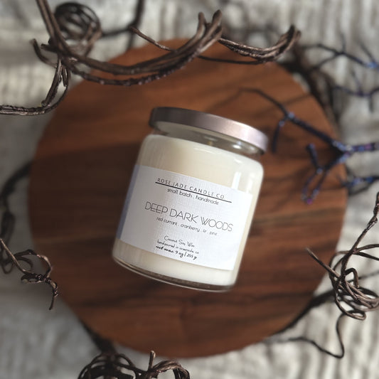 Deep Dark Woods scented candle with rich earthy aroma