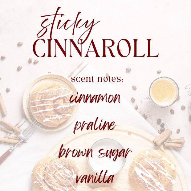 Candle emitting warm, bakery-inspired cinnamon aromas