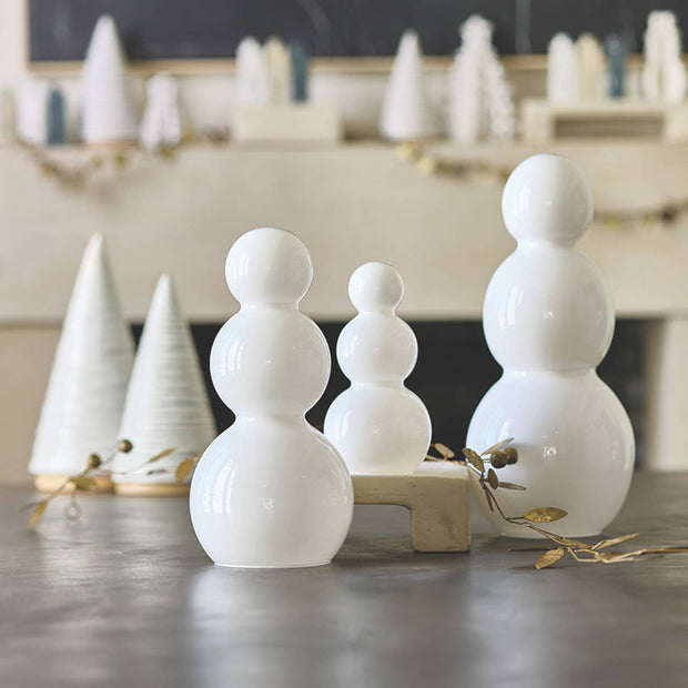 snowmen :: glass white {set of 2}