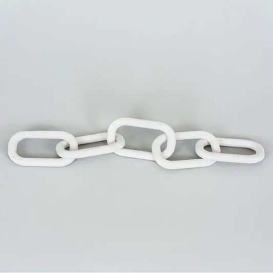 White wood chain home decor accent