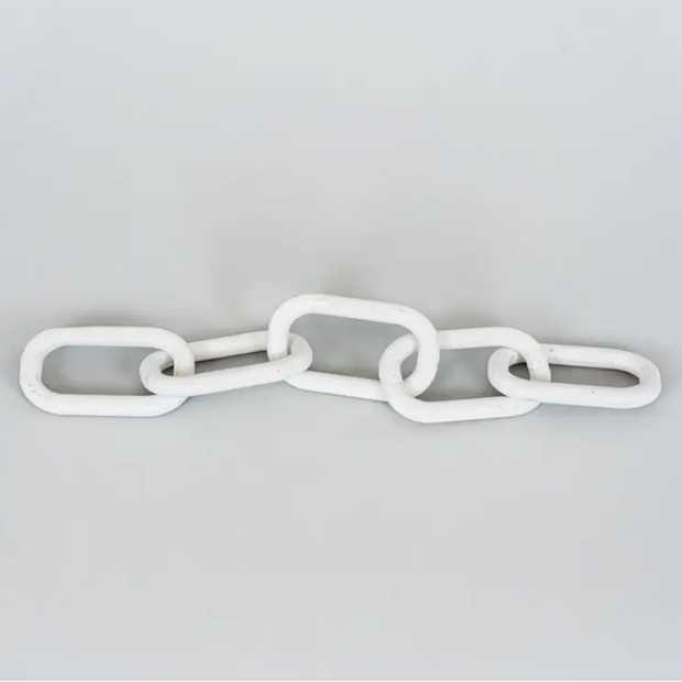 White wood chain home decor accent