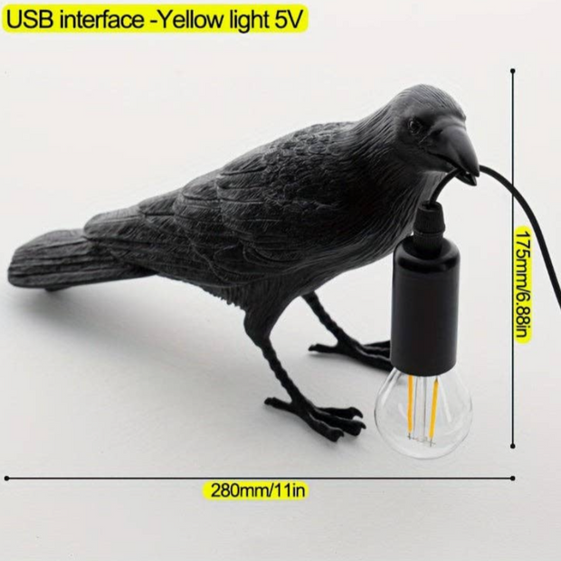 black bird lamp decor
