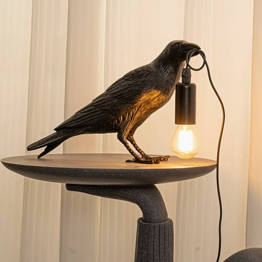 crow table lamp
