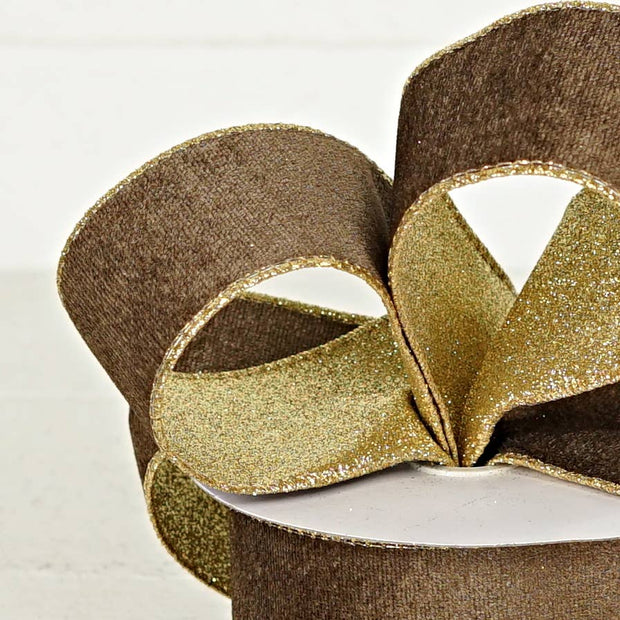 ribbon :: cappuccino velvet/gold