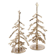 tree :: metal gold {set of 2}
