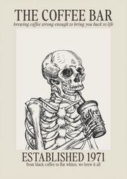 Coffee Bar decor print featuring cozy coffee cup illustration