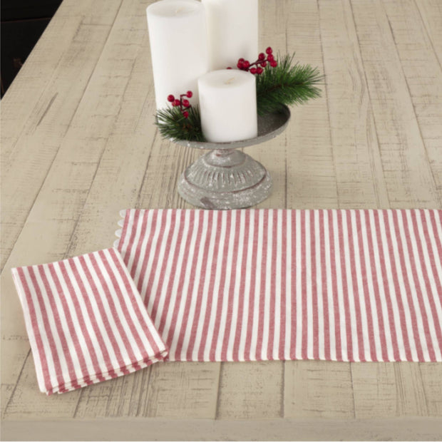 linen napkins :: red & white stripes {set of 4}