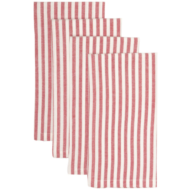 linen napkins :: red & white stripes {set of 4}