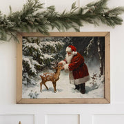 decor print :: santa claus & baby deer