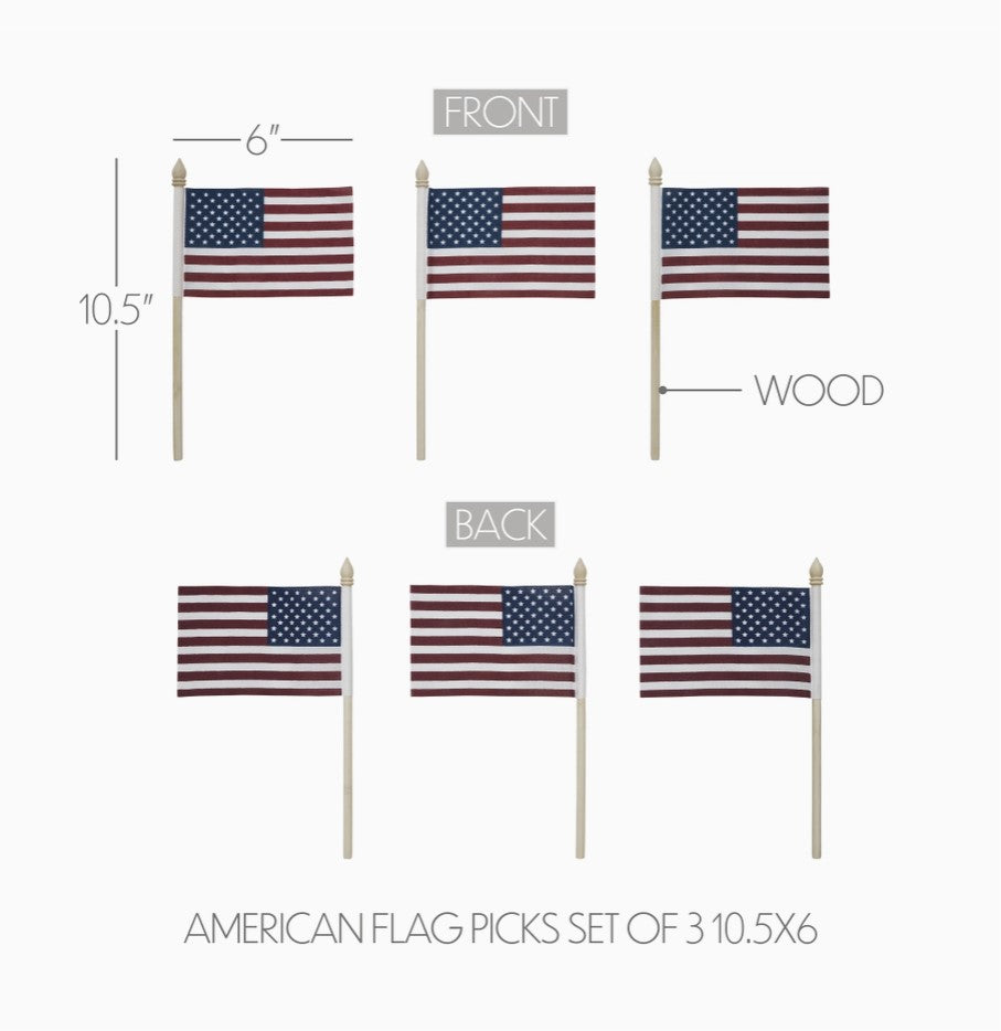 American flag {set of 3}
