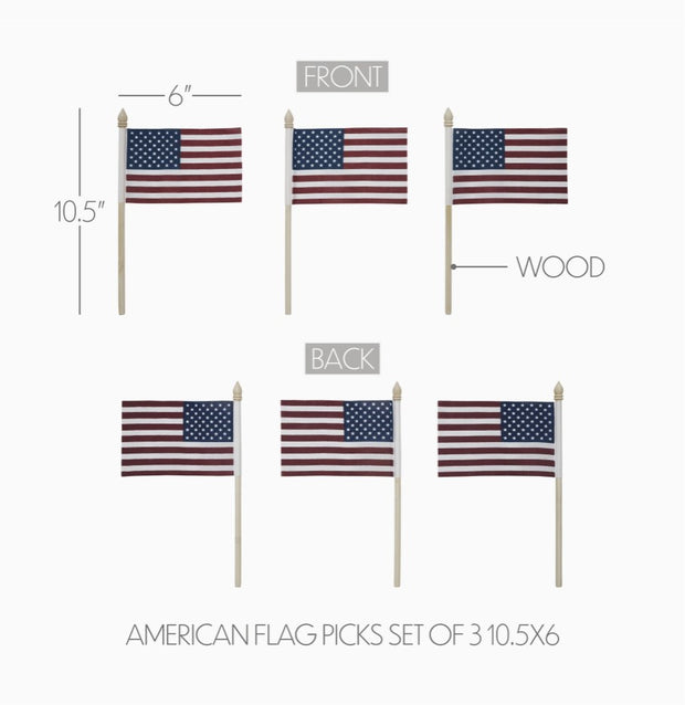 American flag {set of 3}