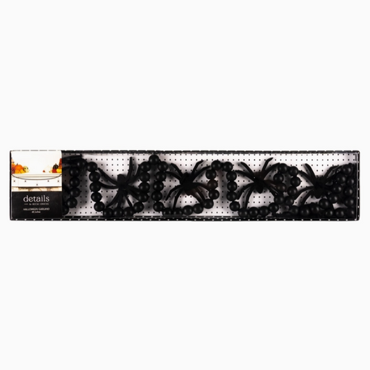 creepy crawly Halloween mantle garland with spiders