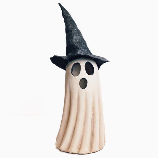 Glowing witch hat ghost artwork with mystical lighting effects