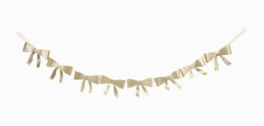 banner :: gold glitter bow 7'L