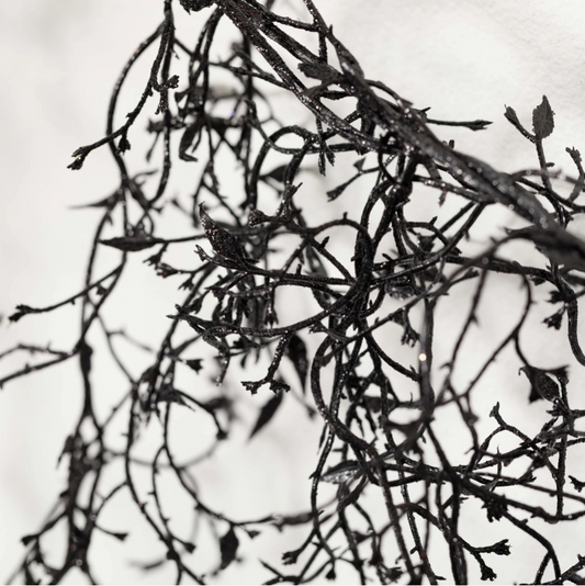 spooky black garland for haunted decor