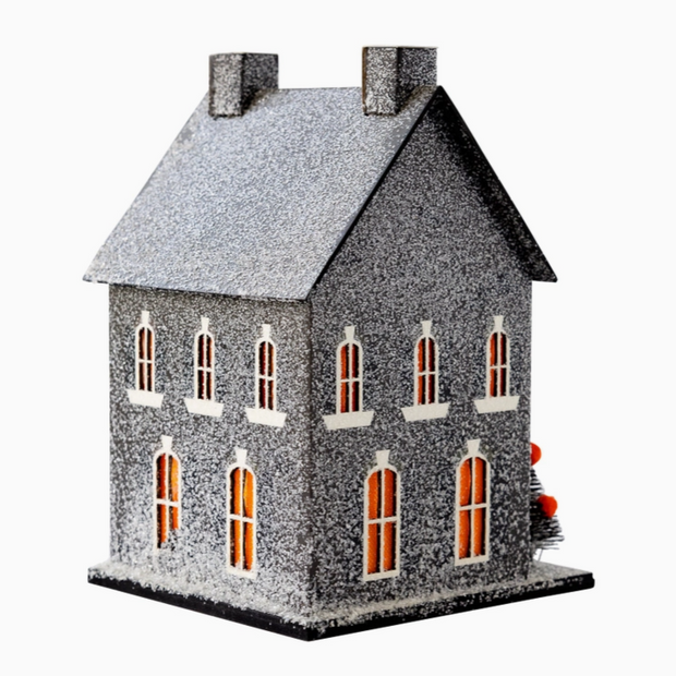Haunted home sign artwork perfect for entryways or gallery walls