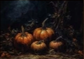 Pumpkin art print featuring rustic fall design for seasonal wall decor