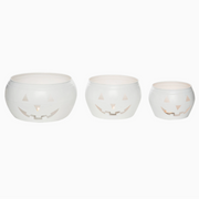 set of 3 jack-o'-lantern pumpkin decorations