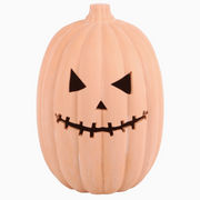 Rustic carved pumpkin terracotta decoration for Halloween
